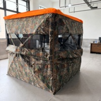 Abri de chasse camouflage orange personnalisable, vision à 270/360 degrés, imperméable, coupe-vent, tente de camping portable pour l'extérieur