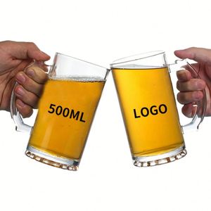 Custom Glass Beer <b>Mugs</b> Restaurant Craft Beer Creative Custom Logo Transparent Glass Beer <b>Mugs</b> for Wholesale - Product Image 3