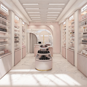 Comptoir d'exposition de produits de beauté simple haut de gamme, armoire de beauté, présentoir de beauté, îlot de cosmétiques, personnalisation d'armoire - Product Image 6