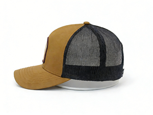Casquette Trucker Marron Bicolore en Maille avec Patch <span class=keywords><strong>Brodé</strong></span> Personnalisé Chien Corgi TOPCAP – Casquette de Baseball en Maille pour Hommes et Femmes – Vente en Gros - Product Image 2