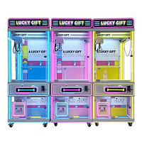 MAKER Machine à griffes d'arcade avec prise US, verrouillage à clé maîtresse, lumières colorées, lecteur de cartes commercial, machine à poupées à fort rendement