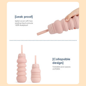 Borraccia pieghevole portatile in Silicone riutilizzabile pieghevole bevanda bollitore all'aperto Sport da viaggio acqua Taza De Agua applicabile - Product Image 2