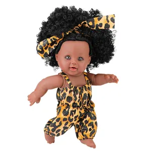 Schwarze Baby puppe Spielzeug mädchen puppe afrikanisches Wachs druck design niedliche schwarze Baby puppe afrikanisch für Kinder