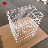 Cage se pliante de présentation de panier métallique avec la surface de Chrome dans l'affichage de poubelle de supermarché pour la promotion