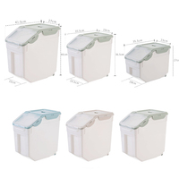 Vente en gros Écologique 10kg 15kg 25kg Plastique Chien Chat Oiseaux Pat Nourriture Farine Riz Boîte de Stockage Bin Seau Conteneur