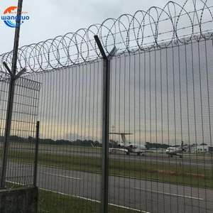 Panel pagar logam jala kawat bandara 3D pabrik lapis bubuk pandangan jelas antimendaki keamanan dilas 358 pagar Bandara - Product Image 5