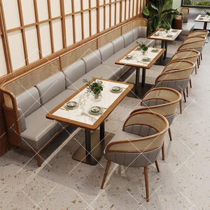 Nội thất nhà hàng phong cách sang trọng nhẹ nhàng, phục vụ nhà hàng trà, nhà hàng kiểu Tây, ghế sofa, bàn và ghế kết hợp - Product Image 4