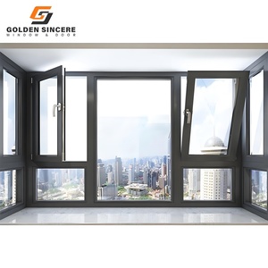 GS Aluminum Tilt and Turn <b>Window</b> with Integrated Blinds for <b>Privacy</b> Control - Product Image 1