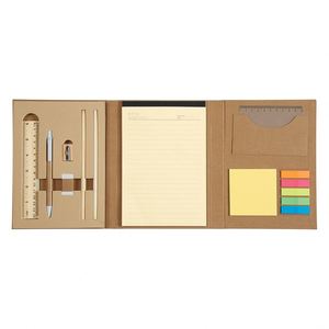 PROMOTIONAL GIVEAWAYS GIFTS PERSONALIZED LOGO ECO FRIENDLY RECYCLED PAPER STATIONERY SET NOTEBOOK W/PEN <b>STICKY</b> <b>NOTES</b> 4 COLOR - Product Image 3