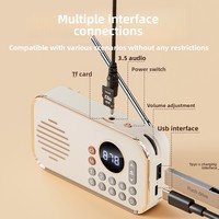 Mini haut-parleur Bluetooth rétro rechargeable avec antenne radio FM, haut-parleur portable sans fil, musique classique, prise en charge de la carte TF