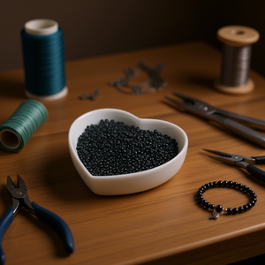 Perline nere da 2 mm Ilan Abalorios, 50 g, per la creazione di gioielli - Product Image 2