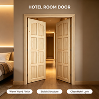 Porte de chambre en pin massif OEM, porte en bois brut non finie pour le marché mondial de la décoration intérieure