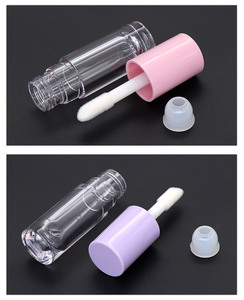Envase con Logotipo Personalizado, Tubo de Brillo Labial Vacío de 6.5 ml, Tubo de Brillo Labial Redondo Rosa con Brocha Grande - Product Image 4