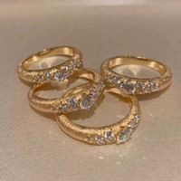 Anneaux en zircon en acier inoxydable 316L de luxe Gaovo pour femmes, plaqués or, imperméables, cadeau de mariage, de fiançailles, d'anniversaire, bijoux tendance