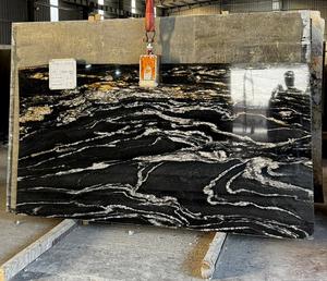 Grande dalle naturelle en titane noir pour revêtement mural, sols, comptoirs, usage hôtelier - Tonalité noir profond de luxe, haute résistance, moderne - Product Image 3