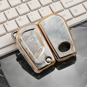 TPU Flip Car portachiavi compatibile <span class=keywords><strong>Toyota</strong></span> Aygo <span class=keywords><strong>Rav4</strong></span> Land Cruiser a 3 pulsanti portachiavi portachiavi senza chiave telecomando portachiavi portachiavi - Product Image 5