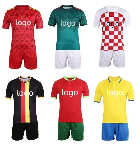 थोक कस्टम जर्मनी ब्राजील फ्रांस रेट्रो फुटबॉल जर्सी शर्ट उच्च गुणवत्ता पुर्तगाल फुटबॉल वर्दी सेट OEM