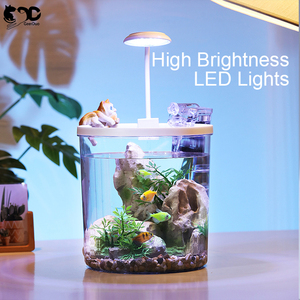 Geerduo Pet Top LED Máy Tính Để Bàn Dễ Dàng Làm Sạch Cơ Bản Vòng Nhỏ 360 Aquarium Fish Tank Với Yên Tĩnh Bơm - Product Image 4