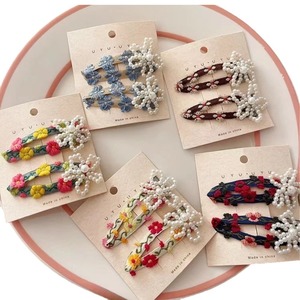 Pinzas para el cabello con cuentas florales, horquillas, pinzas laterales, pinzas para flequillo, accesorios para el cabello infantiles, estilo coreano de alta gama, transfronterizo - Product Image 5