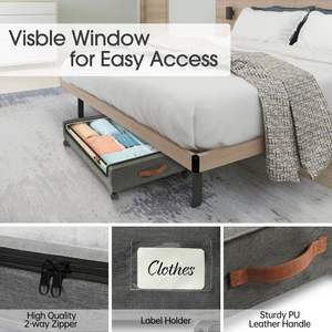 Organizador de Almacenamiento Plegable Bajo la Cama con Ruedas, Contenedores Metálicos con Ruedas para Guardar Ropa Bajo la Cama - Product Image 4