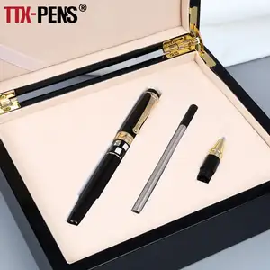 TTX – stylo à bille de luxe avec Logo personnalisé dans une boîte cadeau, ensemble de stylos avec boîte en bois