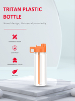 Tasse portative en plastique portable pour les sports de plein air utilisation quotidienne bouteilles d'eau de conception Press-Flip