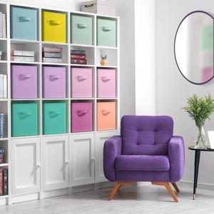 Cubes de rangement pliables en tissu non tissé, bacs organisateurs pour jouets et vêtements avec poignée, paniers écologiques en forme de cube - Product Image 2