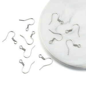Ganchos para pendientes de acero inoxidable, planos, en forma de gota, para la fabricación de pendientes, color acero, chapados, 033 - Product Image 1
