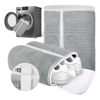 Protection Multiple Réutilisable Anti-Déformation 360 °   Sac de lavage pour chaussures 2 en 1 avec fermeture éclair pour toutes les machines à laver et toutes les chaussures