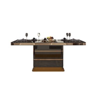 Ensemble de table et de chaises de salle à manger moderne de luxe 6 places en cuir français pour la maison ou la villa pour 4 personnes Fabriqué en métal - Meubles du Royaume-Uni