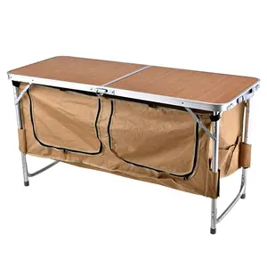 HISPEED Folding Camping Table Portable Picnic Outdoor Foldable Desk 1.2m Aluminium with Storage Carry Bag