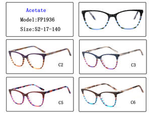 महिलाओं की डिजाइनर बिल्ली-आंख का चश्मा, हल्के लैमिनेटेड एसीटेट फ्रेम, अद्वितीय बहु-रंग पैटर्न के साथ - Product Image 6