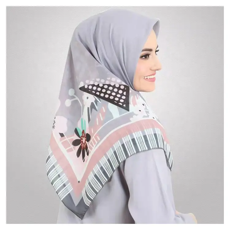 Мусульманские индивидуальные печатные китайские оптовые квадратные модные женские хиджабы bawal tudung шарфы Хлопок Вуаль Хиджаб