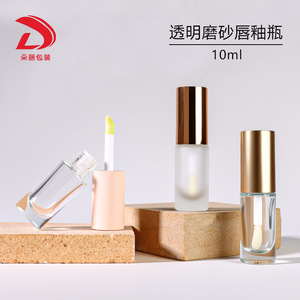 Botella de vidrio para cosméticos de 10 ml, cilíndrica, con acabado mate y tapa con brocha para brillo labial y base de maquillaje. - Product Image 5