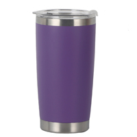Termo de Acero Inoxidable 304 de 20 oz para Auto, con Acabado Plástico Pulverizado, Retención de Hielo y Logotipo Personalizable