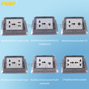 Boîte de prise de courant au sol en aluminium de type 2 international, escamotable, IP20 - Product Image 3