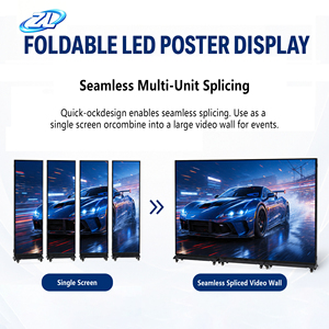 Écran LED pliable à trois panneaux P2, IP65, garantie 5 ans, contrôle du signal d'écran séparé, kiosque de vente au détail de milieu de gamme P1.8p2 - Product Image 2