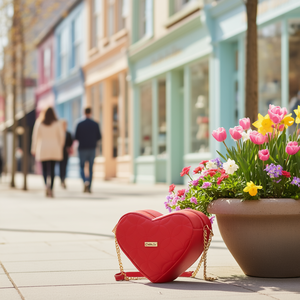 Bolso Bandolera Rojo Fana Ayana para Mujer, Correa Única, Cierre de Cremallera Impermeable, Microfibra, Cuero Sintético, Forma de Corazón, Estilo Moderno - Product Image 2