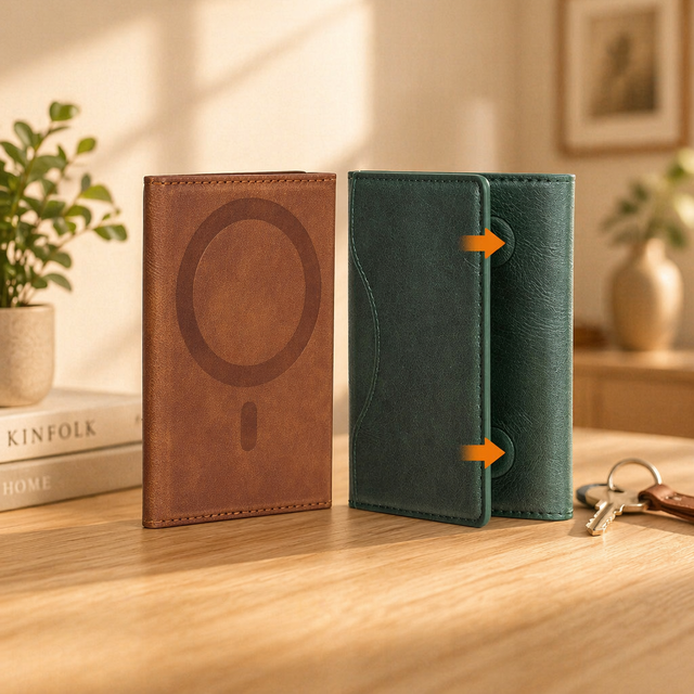 AOERMEI Business PU Leather Flip Card Wallet for iPhone 18 17 16  and for Samsung S26 25 24 Series-Card Holder Phone Case