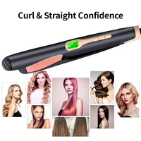 Lisseur et boucleur 2-en-1 portable, fer à lisser et à boucler en céramique, plancha de cabello