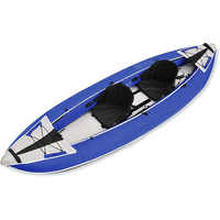 Nouveau Kayak Gonflable en PVC 2022 pour 2 Personnes, Pliable avec Coque en LLDPE, Pagaies et Pompe pour Lacs et Rivières
