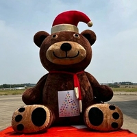 Ours en peluche gonflable géant de Noël personnalisé CQ, mascotte en peluche floquée, dessins animés de Noël