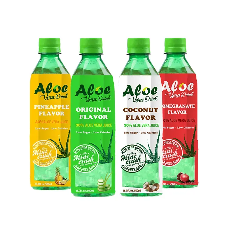 Zumo de frutas tropicales Aloe Vera Agua potable Bebidas suaves Bebida de aloe vera con pulpas