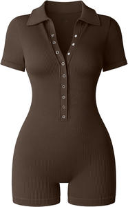 Mono Deportivo Viviblook Z103RP01 para Mujer, Mono de Yoga con Cuello en V Acanalado, Cintura Elástica y Ajustado - Product Image 5