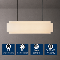 Lampu Gantung Linen Linear Bertingkat Modern Minimalis untuk Dapur, Ruang Makan, dan Villa, Solusi Pencahayaan OEM Pesanan Khusus