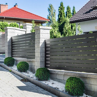 Panneau de clôture en alliage d'aluminium à persiennes horizontales, design moderne, pour jardin extérieur, sécurité, villa, cour résidentielle, 6 pieds