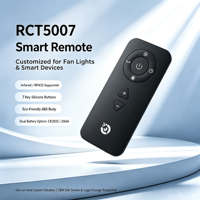 Control Remoto RCT5007 IR y RF433 de Doble Protocolo con Botones de Silicona, Doble Tipo de Batería, Fabricante OEM ODM para Ventiladores de Circulación de Aire