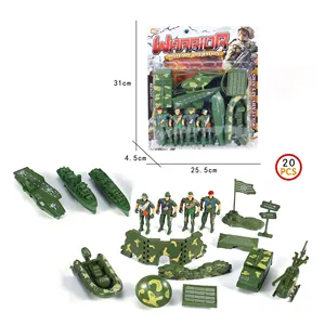专业批发男孩塑料迷彩玩具人物陆军士兵军用男子玩具套装军用玩具套装
