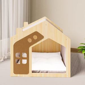 Casa para Mascotas de Madera Maciza al por Mayor para Perros y Gatos, Apta para Todas las Estaciones, Villa de Lujo para Mascotas, Casa de Madera para Gatos, Personalizable - Product Image 1