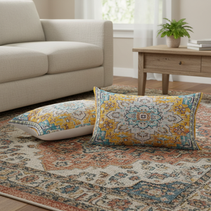 Snycler Set di 2 Copricuscini Boho 12x20 Pollici, Motivo su Entrambi i Lati, in Cotone Morbido e Peluche Corto, Stile Tappeto Boho - Product Image 5